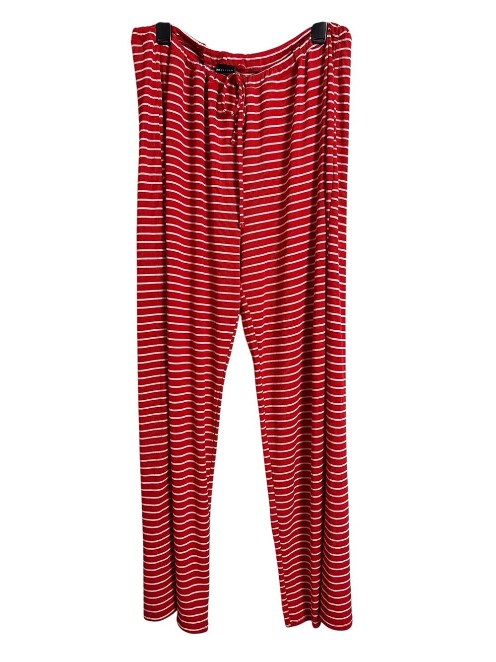 ASOS DESIGN Pajama Pants Womens Large Red White Stripe Jersey Lounge Relaxed